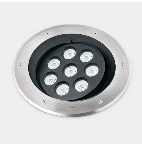 LedsC4 - Empotrable de suelo IP66-IP67 Gea Power LED Pro diámetro 300mm Efficiency LED 9.8 RGBW DMX RDM acero inoxidable AISI 31
