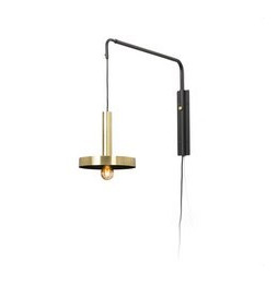 FARO - Aplique extensible WHIZZ 1xE27 oro satinado/negro