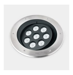 LedsC4 - Empotrable de suelo IP66-IP67 Gea Power LED Pro diámetro 300mm Efficiency LED 9.8 RGBW DMX RDM acero inoxidable AISI 31