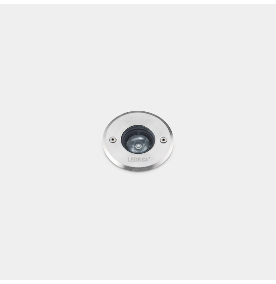 LedsC4 - Empotrable de suelo IP65-IP67 Gea Power LED Pro diámetro 85mm Efficiency LED 4.2 blanco cálido 2700K ON-OFF acero inoxi