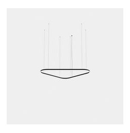 LedsC4 - Luminaria colgante triangular Geometric Mini 1600mm LED 106 blanco cálido 2700K ON-OFF negro 6250lm