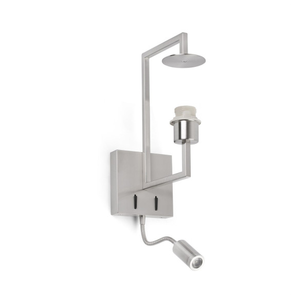 FARO - Aplique lector FRAME E27 LED 3W níquel mate