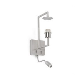 FARO - Aplique lector FRAME E27 LED 3W níquel mate