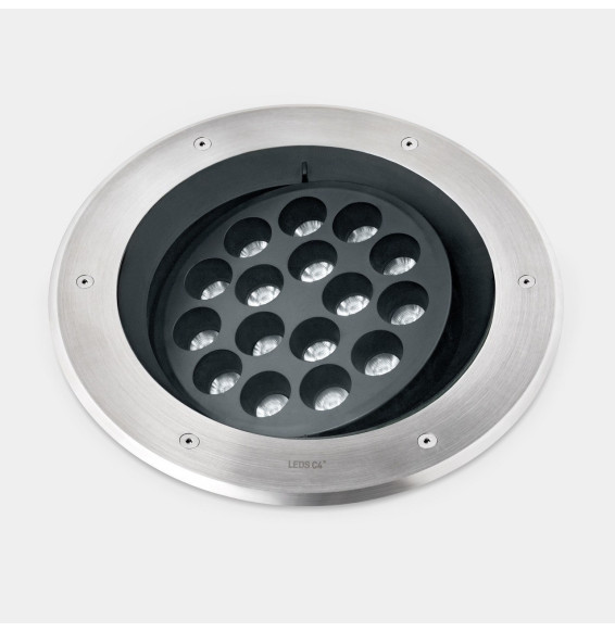 LedsC4 - Empotrable de suelo IP66-IP67 Gea Power LED Pro diámetro 300mm Efficiency LED 18.7 RGBW DMX RDM acero inoxidable AISI 3