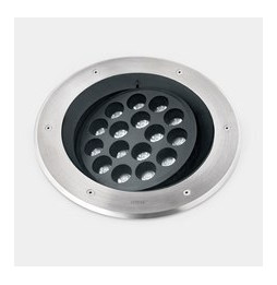 LedsC4 - Empotrable de suelo IP66-IP67 Gea Power LED Pro diámetro 300mm Efficiency LED 18.7 RGBW DMX RDM acero inoxidable AISI 3