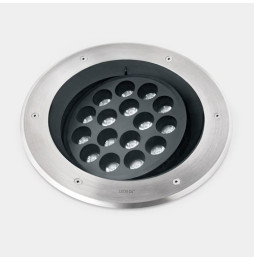 LedsC4 - Empotrable de suelo IP66-IP67 Gea Power LED Pro diámetro 300mm Efficiency LED 18.7 RGBW DMX RDM acero inoxidable AISI 3
