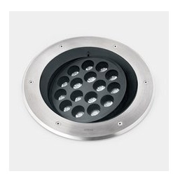 LedsC4 - Empotrable de suelo IP66-IP67 Gea Power LED Pro diámetro 300mm Efficiency LED 18.7 RGBW DMX RDM acero inoxidable AISI 3