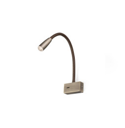 FARO - Aplique lector LEAD LED 3W 3000K piel/bronce