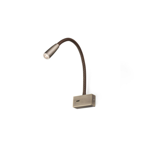 FARO - Aplique lector LEAD LED 3W 3000K piel/bronce