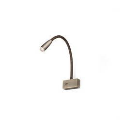 FARO - Aplique lector LEAD LED 3W 3000K piel/bronce