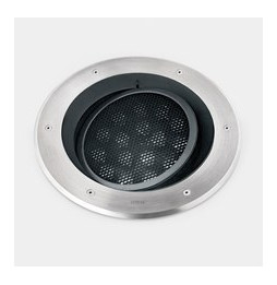 LedsC4 - Empotrable de suelo IP66-IP67 Gea Power LED Pro diámetro 300mm Comfort LED 18.7 RGBW DMX RDM acero inoxidable AISI 316 