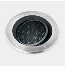 LedsC4 - Empotrable de suelo IP66-IP67 Gea Power LED Pro diámetro 300mm Comfort LED 18.7 RGBW DMX RDM acero inoxidable AISI 316 