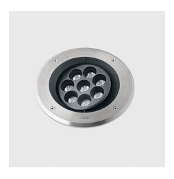 LedsC4 - Empotrable de suelo IP66-IP67 Gea Power LED Pro diámetro 220mm Efficiency LED 9.8 RGBW DMX RDM acero inoxidable AISI 31