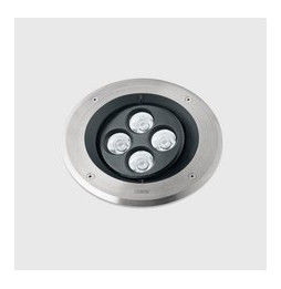 LedsC4 - Empotrable de suelo IP66-IP67 Gea Power LED Pro diámetro 220mm Efficiency LED 10.1 blanco cálido 3000K DALI-2 acero ino