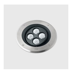 LedsC4 - Empotrable de suelo IP66-IP67 Gea Power LED Pro diámetro 220mm Efficiency LED 5.2 RGBW DMX RDM acero inoxidable AISI 31