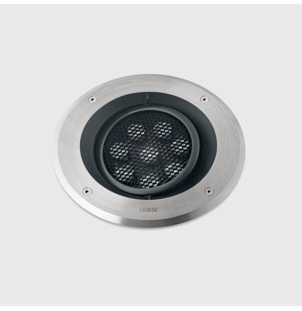 LedsC4 - Empotrable de suelo IP66-IP67 Gea Power LED Pro diámetro 220mm Comfort LED 9.8 RGBW DMX RDM acero inoxidable AISI 316 8