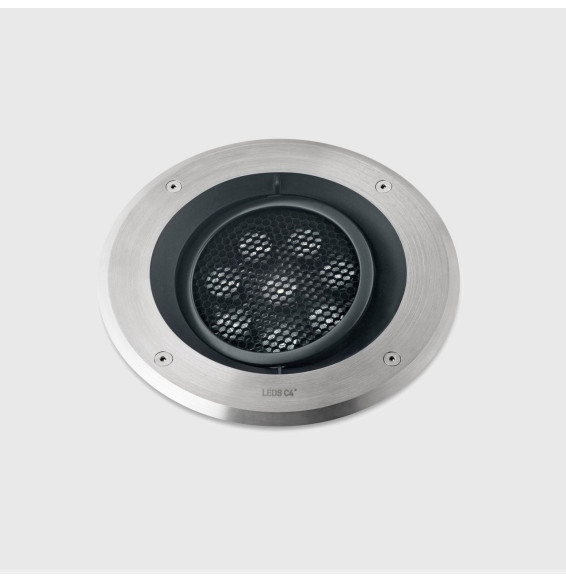 LedsC4 - Empotrable de suelo IP66-IP67 Gea Power LED Pro diámetro 220mm Comfort LED 9.8 RGBW DMX RDM acero inoxidable AISI 316 8