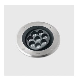 LedsC4 - Empotrable de suelo IP66-IP67 Gea Power LED Pro diámetro 220mm Efficiency LED 18 blanco cálido 2700K DALI-2 acero inoxi