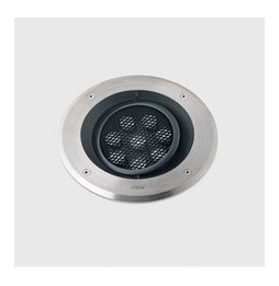 LedsC4 - Empotrable de suelo IP66-IP67 Gea Power LED Pro diámetro 220mm Comfort LED 9.8 RGBW DMX RDM acero inoxidable AISI 316 9