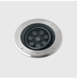 LedsC4 - Empotrable de suelo IP66-IP67 Gea Power LED Pro diámetro 220mm Comfort LED 9.8 RGBW DMX RDM acero inoxidable AISI 316 1