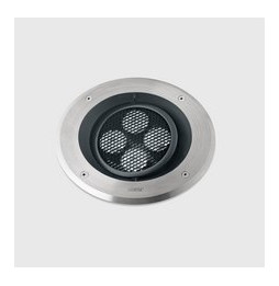 LedsC4 - Empotrable de suelo IP66-IP67 Gea Power LED Pro diámetro 220mm Comfort LED 10.1 blanco neutro 4000K DALI-2 acero inoxid