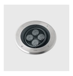 LedsC4 - Empotrable de suelo IP66-IP67 Gea Power LED Pro diámetro 220mm Comfort LED 10.1 blanco cálido 3000K DALI-2 acero inoxid