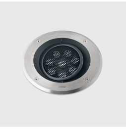 LedsC4 - Empotrable de suelo IP66-IP67 Gea Power LED Pro diámetro 220mm Comfort LED 18 blanco neutro 4000K DALI-2 acero inoxidab