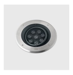 LedsC4 - Empotrable de suelo IP66-IP67 Gea Power LED Pro diámetro 220mm Comfort LED 18 blanco neutro 4000K DALI-2 acero inoxidab