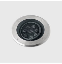 LedsC4 - Empotrable de suelo IP66-IP67 Gea Power LED Pro diámetro 220mm Comfort LED 18 blanco neutro 4000K DALI-2 acero inoxidab