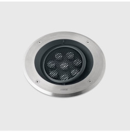 LedsC4 - Empotrable de suelo IP66-IP67 Gea Power LED Pro diámetro 220mm Comfort LED 18 blanco cálido 2700K DALI-2 acero inoxidab