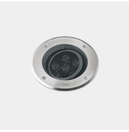 LedsC4 - Empotrable de suelo IP66-IP67 Gea Power LED Pro diámetro 185mm Comfort LED 14.2 blanco cálido 3000K DALI-2 acero inoxid