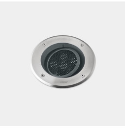 LedsC4 - Empotrable de suelo IP66-IP67 Gea Power LED Pro diámetro 185mm Comfort LED 14.2 blanco cálido 2700K ON-OFF acero inoxid