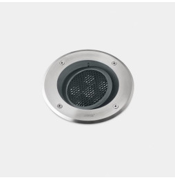 LedsC4 - Empotrable de suelo IP66-IP67 Gea Power LED Pro diámetro 185mm Comfort LED 14.2 blanco cálido 2700K ON-OFF acero inoxid