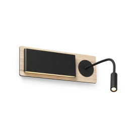 FARO - Aplique MOOD con lector 2x3W negro/madera