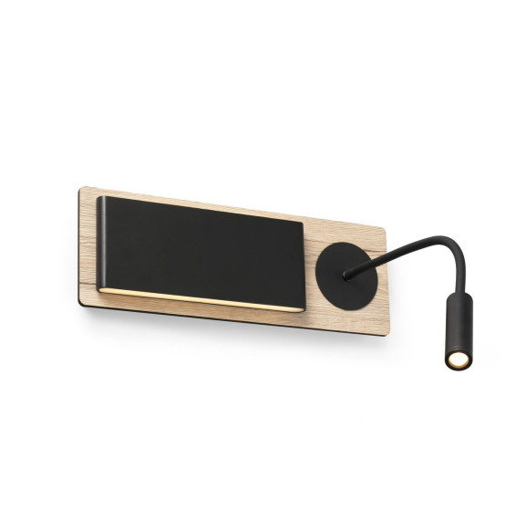FARO - Aplique MOOD con lector 2x3W negro/madera
