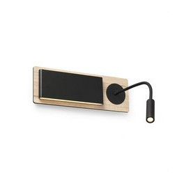 FARO - Aplique MOOD con lector 2x3W negro/madera