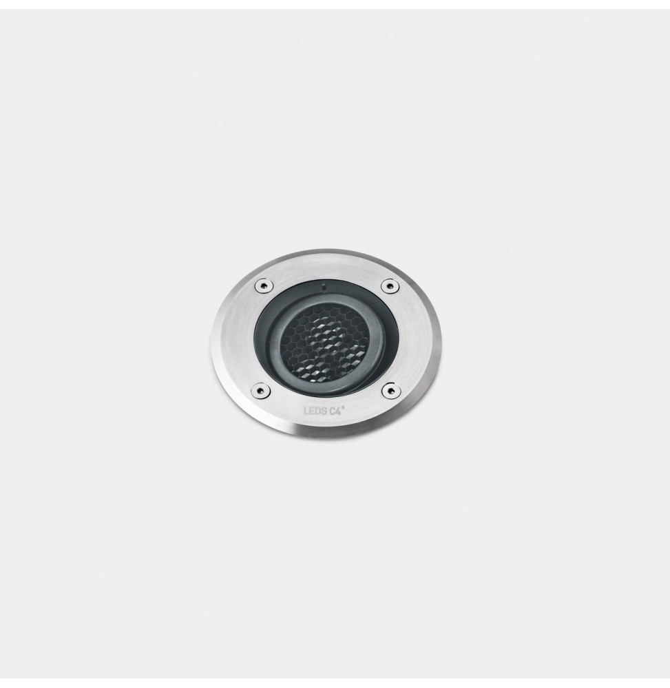 LedsC4 - Empotrable de suelo IP66-IP67 Gea Power LED Pro diámetro 125mm Comfort LED 7 blanco cálido 3000K ON-OFF acero inoxidabl
