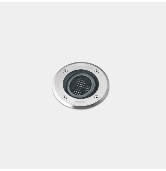 LedsC4 - Empotrable de suelo IP66-IP67 Gea Power LED Pro diámetro 125mm Comfort LED 7 blanco cálido 3000K ON-OFF acero inoxidabl