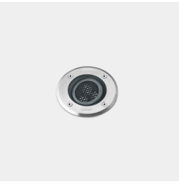 LedsC4 - Empotrable de suelo IP66-IP67 Gea Power LED Pro diámetro 125mm Comfort LED 7 blanco cálido 2700K ON-OFF acero inoxidabl