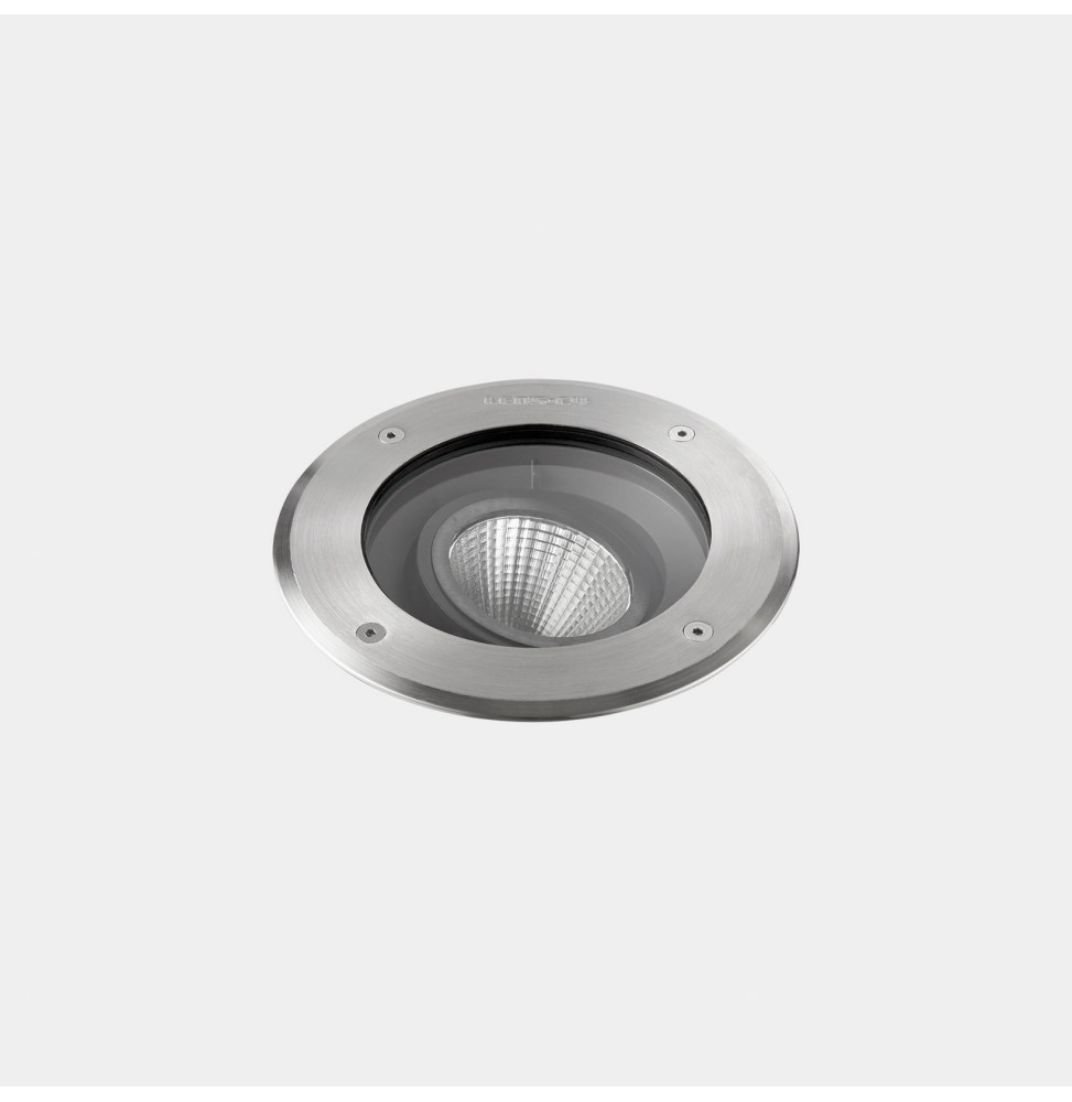 LedsC4 - Empotrable de suelo IP65-IP67 Gea Cob 185mm LED 17.6 blanco neutro 4000K DALI-2 acero inoxidable AISI 316 1752lm