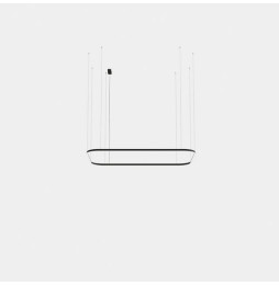 LedsC4 - Luminaria colgante rectangular Geometric superficie 2500x1600mm LED 157 blanco neutro 4000K DALI-2 negro 10965lm