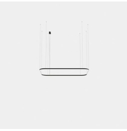 LedsC4 - Luminaria colgante rectangular Geometric superficie 2500x1600mm LED 157 blanco cálido 3000K DALI-2 negro 10153lm