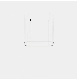 LedsC4 - Luminaria colgante rectangular Geometric empotrable 2500x1600mm LED 157 blanco cálido 3000K 0-10V negro 10153lm