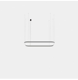 LedsC4 - Luminaria colgante rectangular Geometric empotrable 2500x1600mm LED 157 blanco cálido 2700K ON-OFF blanco 9341lm