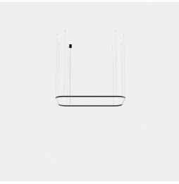 LedsC4 - Luminaria colgante rectangular Geometric empotrable 2500x1600mm LED 157 blanco cálido 2700K ON-OFF negro 9341lm