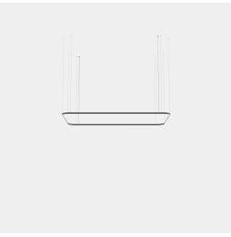 LedsC4 - Luminaria colgante rectangular Geometric Mini 4000x2500mm LED 96 blanco neutro 4000K ON-OFF negro 6688lm