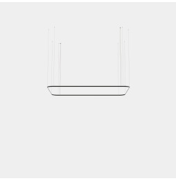 LedsC4 - Luminaria colgante rectangular Geometric Mini 4000x2500mm LED 96 blanco cálido 3000K ON-OFF negro 6193lm