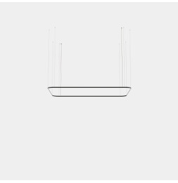 LedsC4 - Luminaria colgante rectangular Geometric Mini 4000x2500mm LED 96 blanco cálido 3000K 0-10V negro 6193lm