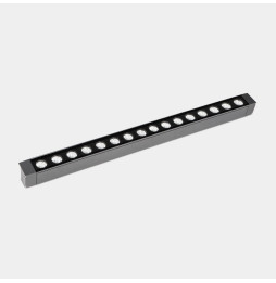 LedsC4 - Luminaria lineal IP65 Cube Pro Linear Efficiency 1000mm superficie LED 95 blanco cálido 3000K DALI/PUSH gris urbano 888