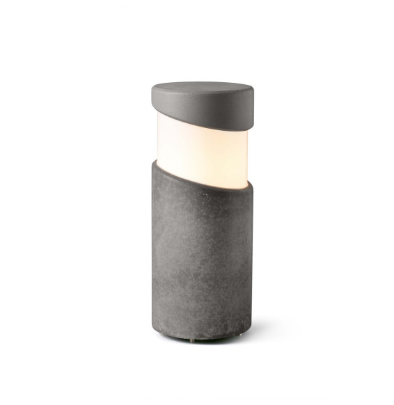 FARO - Baliza sobremuro cemento BLOCK 1xE27 15W gris